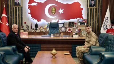 İl Jandarma Komutanı Tuğgeneral Ali Gemalmaz, Göksun Belediye Başkanı Selim