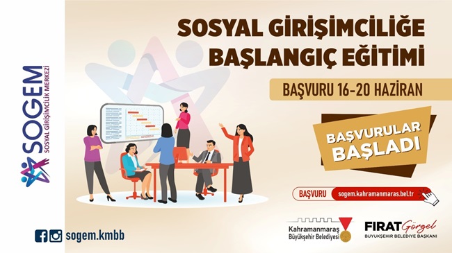 SOGEM’de Sosyal Girişimciliğe Başlangıç Eğitimi’ne Başvurular Başladı! Büyükşehir Belediyesi Sosyal