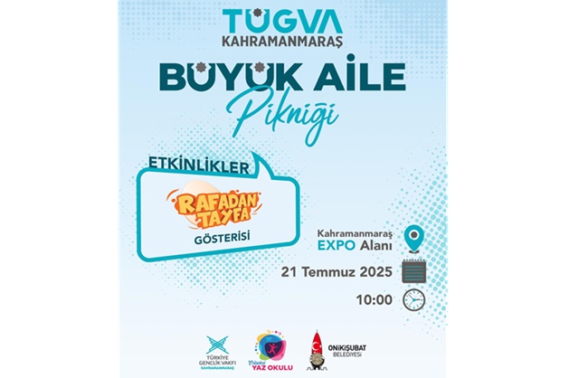 Onikişubat Belediyesi ve TÜGVA işbirliğinde ‘Büyük Aile Pikniği’ düzenlenecek Onikişubat