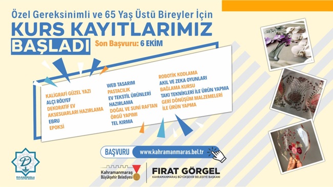 Kahramanmaraş Büyükşehir Belediyesi, özel gereksinimli bireyler ve 65 yaş üzeri