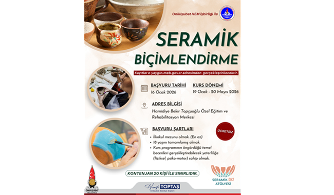 Onikişubat Belediyesi’nin Seramik Biçimlendirme Kursu Başlıyor Onikişubat Belediyesi, kadınların sosyal,