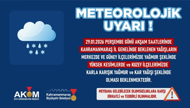 Büyükşehir’den Kritik Uyarı: Yağmur ve Kar Geliyor Büyükşehir Belediyesi Afet