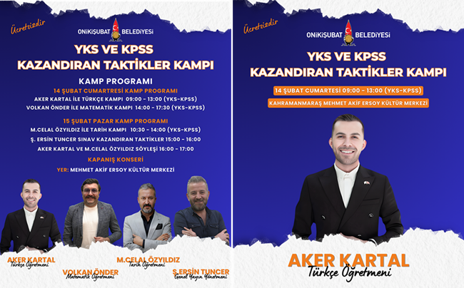 Onikişubat Belediyesi’nden YKS ve KPSS Adaylarına Büyük Destek: Kazandıran Taktikler