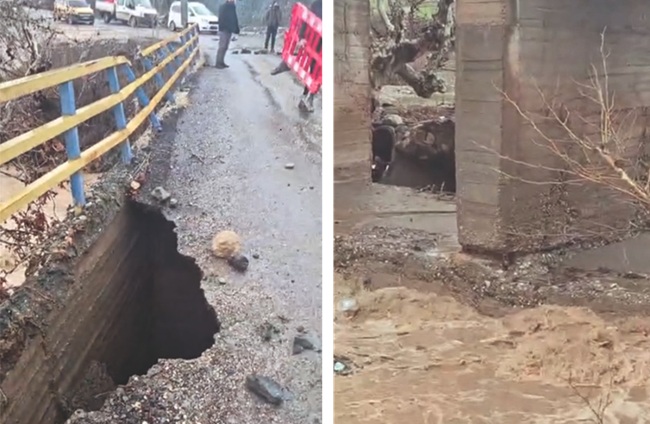 SAĞANAK YAĞIŞ KÖPRÜYÜ ÇÖKERTTİ Esmepur–Karaağaç