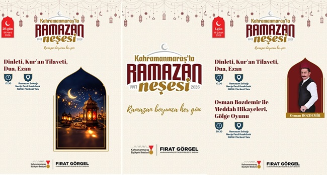 Kahramanmaraş’ta Ramazan Akşamları Etkinliklerle Şenlenecek Büyükşehir Belediyesi, Ramazan ayının manevi