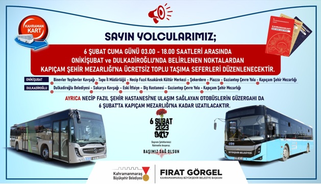 Büyükşehir’den 6 Şubat’ta Mezarlık Ziyaretleri