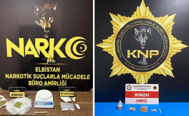 Kahramanmaraş Emniyet Müdürlüğü Narkotik Suçlarla Mücadele Şube Müdürlüğü ekiplerince yürütülen