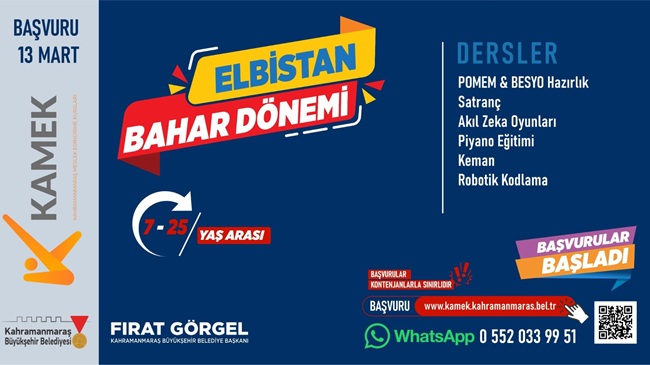 Elbistan, Ekinözü ve Çağlayancerit’te KAMEK