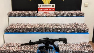 Kahramanmaraş’ta polis ekiplerince düzenlenen uyuşturucu operasyonunda çok sayıda sentetik ecza