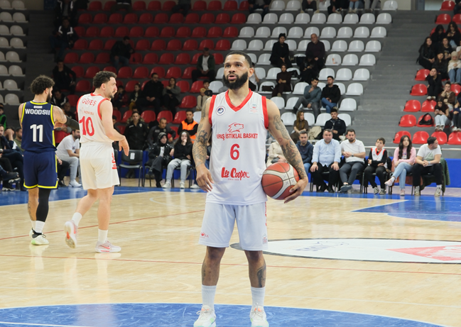 Türkiye Basketbol Ligi 2025-2026 sezonu 32. hafta mücadelesinde Kahramanmaraş İstiklalspor,