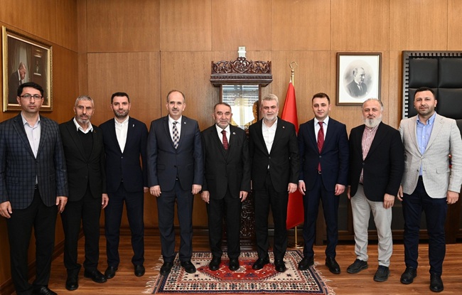 Büyükşehir Belediye Başkanı Fırat Görgel, Cumhurbaşkanı Başdanışmanı İsrafil Kışla’yı makamında