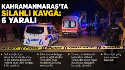 Kahramanmaraş’ta iki aile arasında çıkan silahlı kavgada 6 kişi yaralandı.