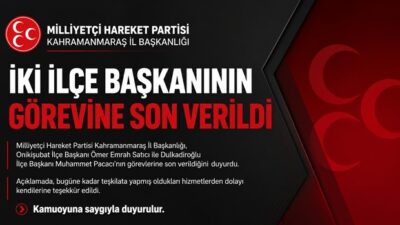 Milliyetçi Hareket Partisi (MHP) Kahramanmaraş İl Başkanlığı tarafından yapılan açıklamada,