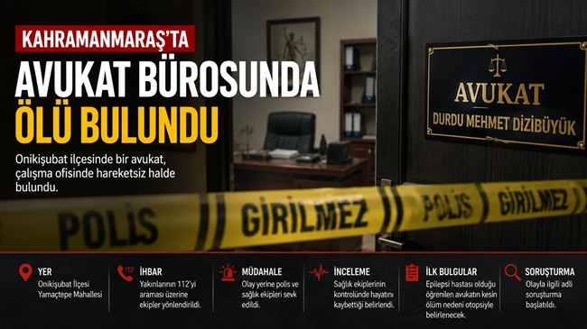 Kahramanmaraş’ın Onikişubat ilçesinde avukatlık yapan