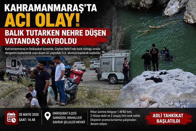 Kahramanmaraş’ın Onikişubat ilçesinde balık tuttuğu
