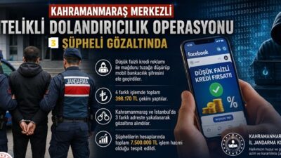 7,5 Milyonluk Dolandırıcılık Ağı Çökertildi Kahramanmaraş merkezli nitelikli dolandırıcılık operasyonunda,
