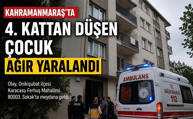 Kahramanmaraş’ın Onikişubat ilçesinde bir apartmanın