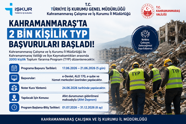 Kahramanmaraş Çalışma ve İş Kurumu İl Müdürlüğü ile Valilik ve