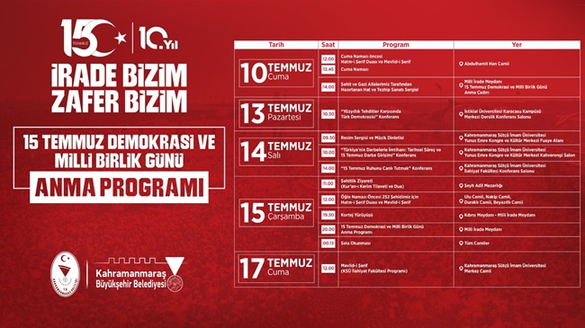 Büyükşehir Belediyesi, Valilik ve paydaş kurumlar iş birliğiyle, 15 Temmuz