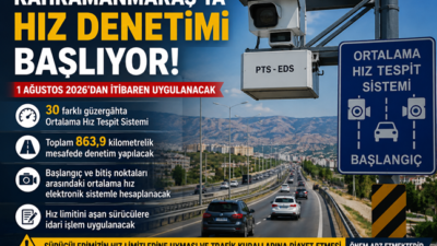 Kahramanmaraş’ta Ortalama Hız Denetimi Dönemi Başlıyor! 30 Güzergâhta Uygulanacak Kahramanmaraş’ta