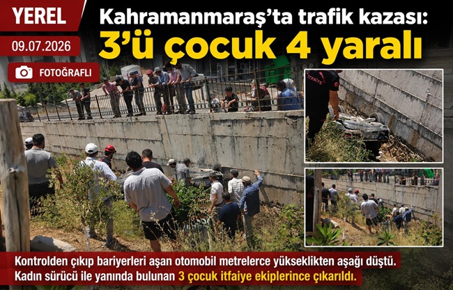 Kahramanmaraş’ın Onikişubat ilçesinde kontrolden çıkarak