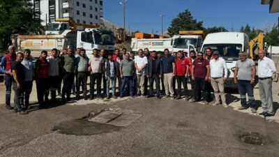 Hizmet-İş Sendikası Kahramanmaraş Şube Başkanı Mehmet Akif Dağ ve yönetim
