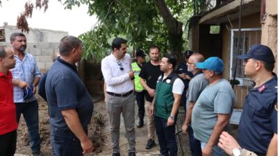 Pazarcık Kaymakamı Hulusi Teke, Çöçelli Mahallesi’nde bulunan sulama kanalında meydana