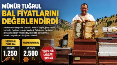 Kahramanmaraşlı bal üreticisi Münür Tuğrul, kentteki yeni sezon bal satış