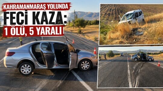 Kahramanmaraş’ın Pazarcık ilçesinde, Çağlayancerit yolu Gönük mevkisinde meydana gelen trafik