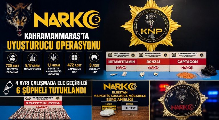 Kahramanmaraş’ta Narkotik Suçlarla Mücadele Şube