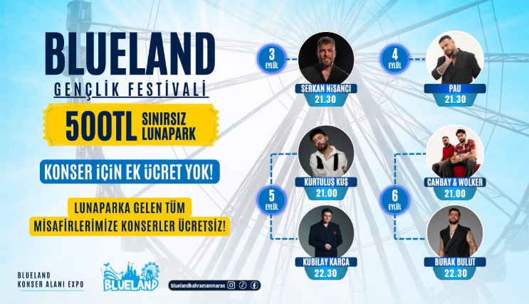 Bölgenin en büyük eğlence merkezi olan Blueland, 3-6 Eylül 2026