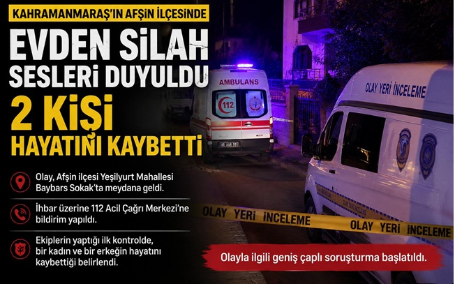 Kahramanmaraş’ın Afşin ilçesinde bir evden