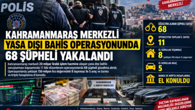 Kahramanmaraş merkezli 20 milyar liralık işlem hacmine ulaşan yasa dışı