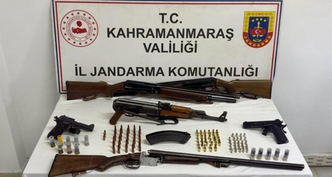 Kahramanmaraş’ta jandarma ekiplerince uyuşturucu madde imal ve ticareti ile ruhsatsız