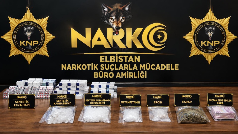 Kahramanmaraş’ta Narkotik Suçlarla Mücadele Şube Müdürlüğü ekiplerince 11, 18, 21