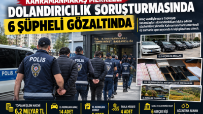 Kahramanmaraş merkezli yürütülen “Nitelikli Dolandırıcılık ve Özel Belgede Sahtecilik” soruşturması