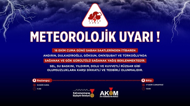 Büyükşehir Belediyesi Afet Koordinasyon Merkezi, 16 Ekim Cuma günü sabah