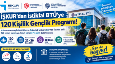 Kahramanmaraş İstiklal Bilim ve Teknoloji Üniversitesi’nde (İstiklal BTÜ) 120 kişinin