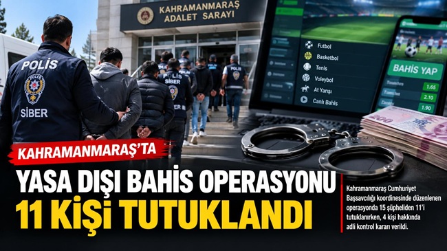 Kahramanmaraş’ta yasa dışı bahis faaliyetlerine