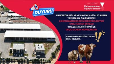 Büyükşehir Belediyesi, yakın çevrelerde görünen şap hastalığından dolayı Canlı Hayvan