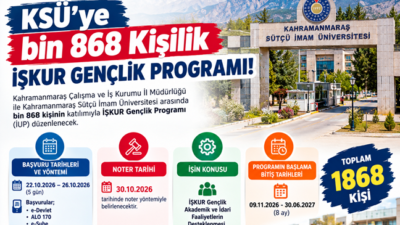 Kahramanmaraş Sütçü İmam Üniversitesi’nde (KSÜ) bin 868 kişinin katılımıyla İŞKUR