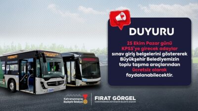 Büyükşehir Belediyesi, 25 Ekim Pazar günü gerçekleştirilecek önlisans KPSS’ye girecek