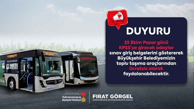 Büyükşehir Belediyesi, 25 Ekim Pazar günü gerçekleştirilecek önlisans KPSS’ye girecek